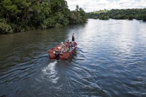 Iguazú Falls is located on the border of Brazil and Argentina,