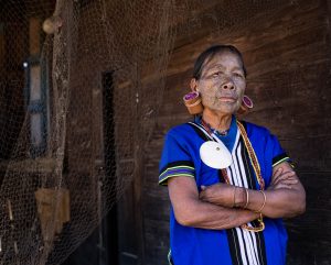 The "tattooed woman from Myanmar" most likely refers to the women of the Chin ethnic minority in Chin State