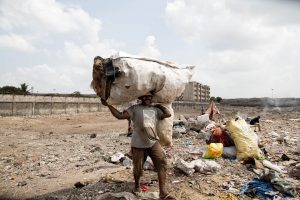 Worker at the Deonar Dumping Ground, which is the biggest rubbish dump in Mumbai.