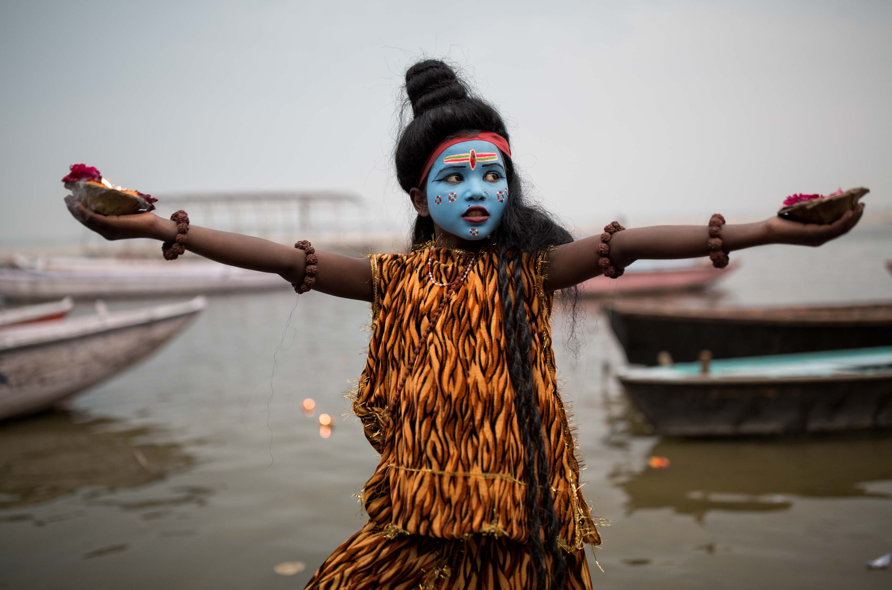 Chid dressed as Shiva , Varanasi India