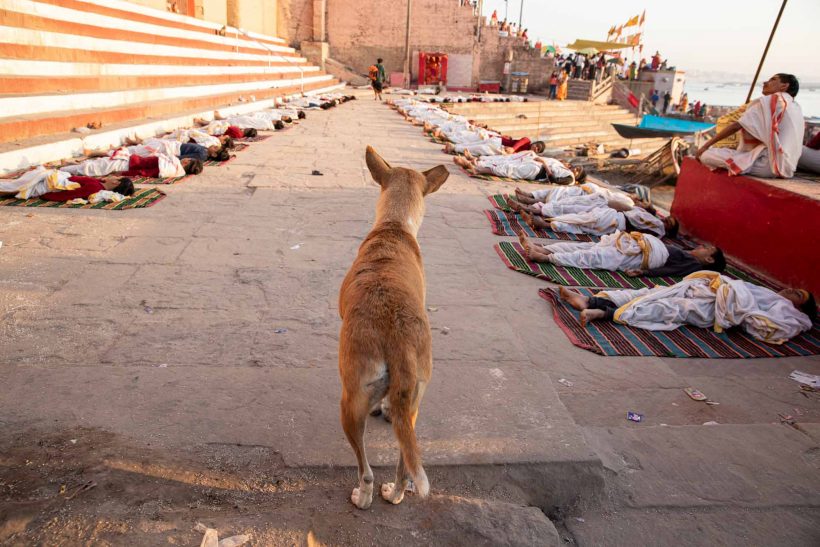 Meditation time on the Ganga River Banares